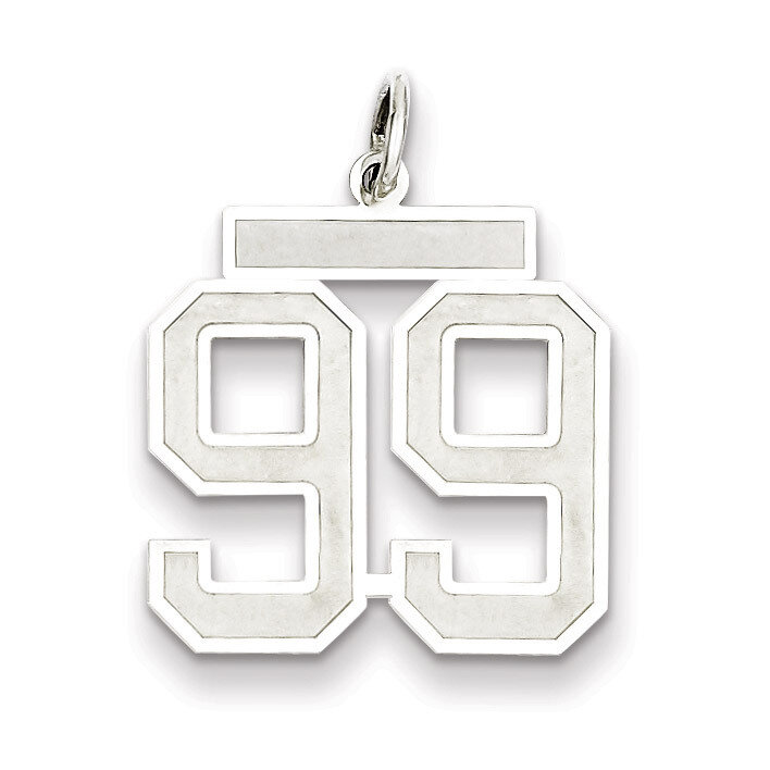 Pendant Number 99 Satin Sterling Silver Medium QPM99, MPN: QPM99, 883957128245