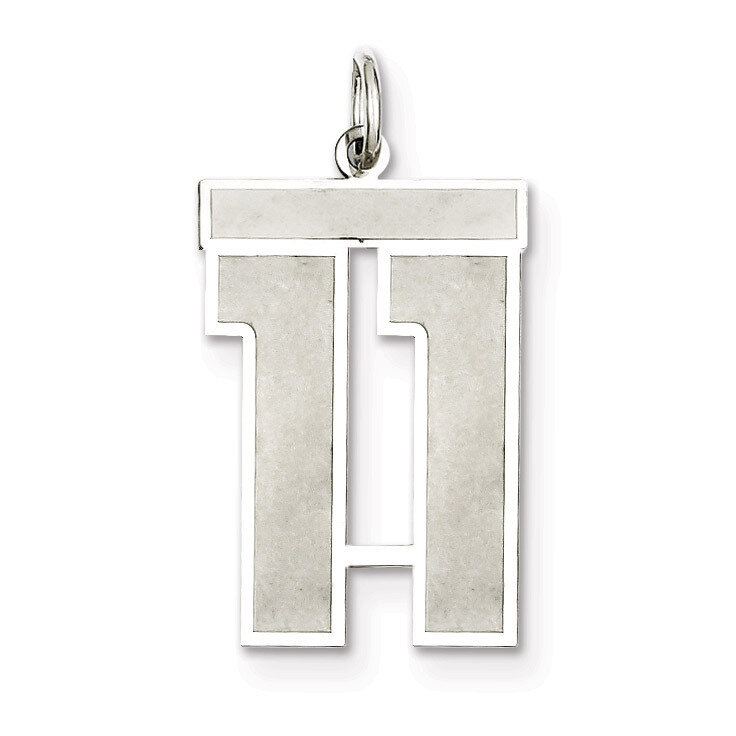 Pendant Number 11 Satin Sterling Silver Large QPP11, MPN: QPP11, 191101281501