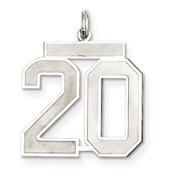 Pendant Number 20 Satin Sterling Silver Large QPP20, MPN: QPP20, 191101281594