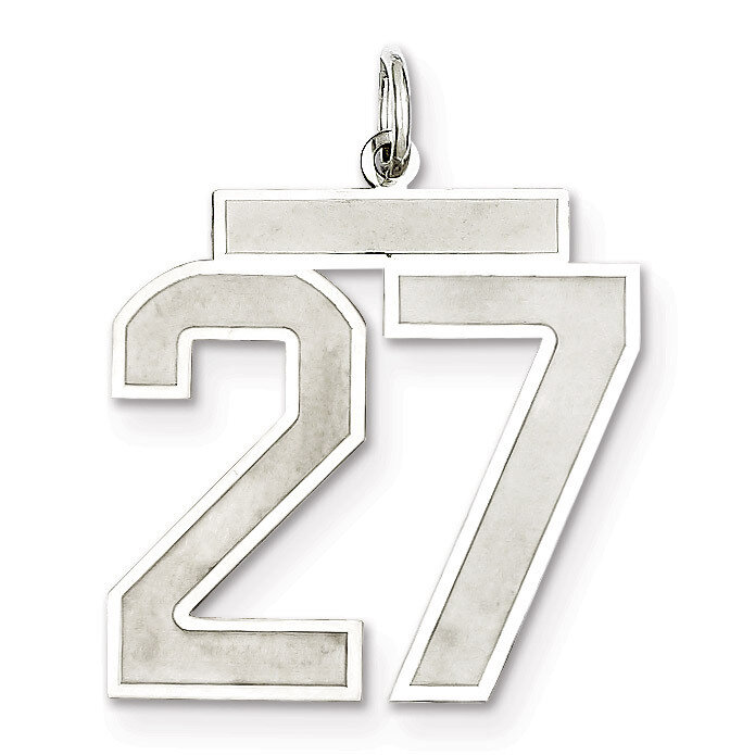 Pendant Number 27 Satin Sterling Silver Large QPP27, MPN: QPP27, 191101281662