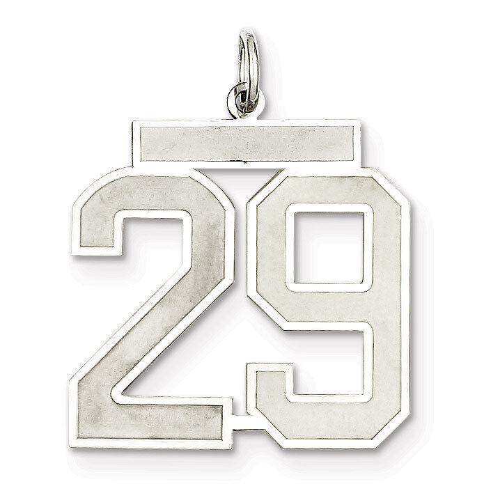 Pendant Number 29 Satin Sterling Silver Large QPP29, MPN: QPP29, 191101281686