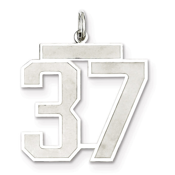 Pendant Number 37 Satin Sterling Silver Large QPP37, MPN: QPP37, 191101281761