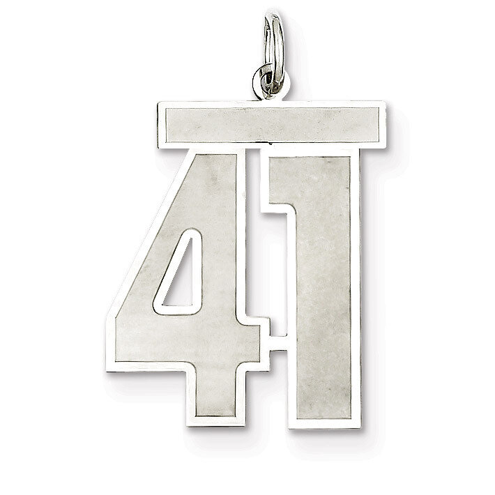 Pendant Number 41 Satin Sterling Silver Large QPP41, MPN: QPP41, 191101281808