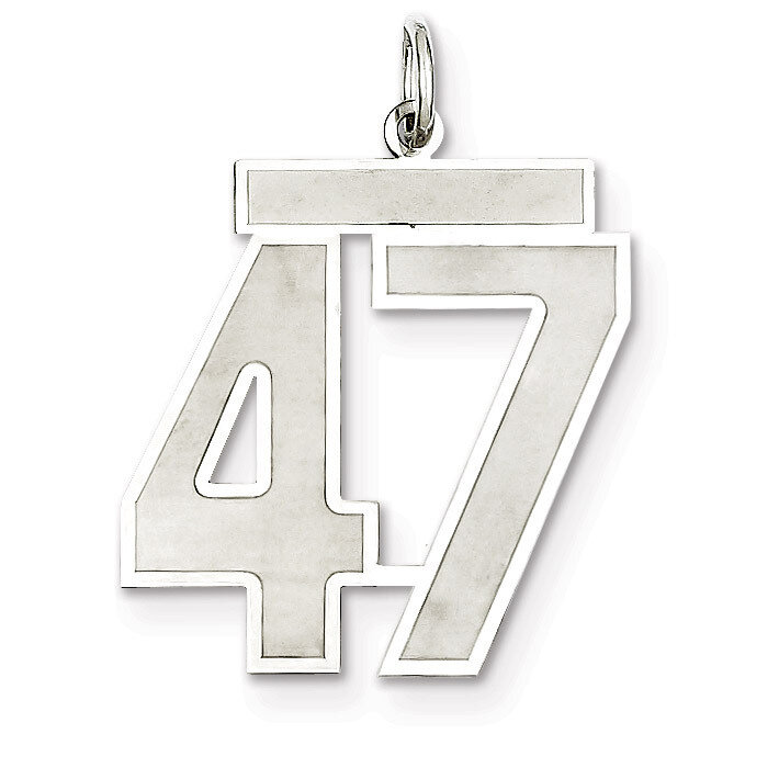Pendant Number 47 Satin Sterling Silver Large QPP47, MPN: QPP47, 191101281860