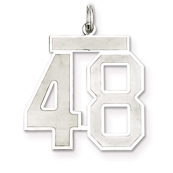 Pendant Number 48 Satin Sterling Silver Large QPP48, MPN: QPP48, 191101281877