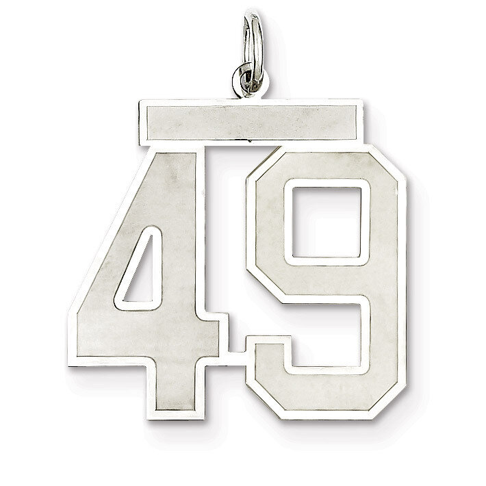 Pendant Number 49 Satin Sterling Silver Large QPP49, MPN: QPP49, 191101281884