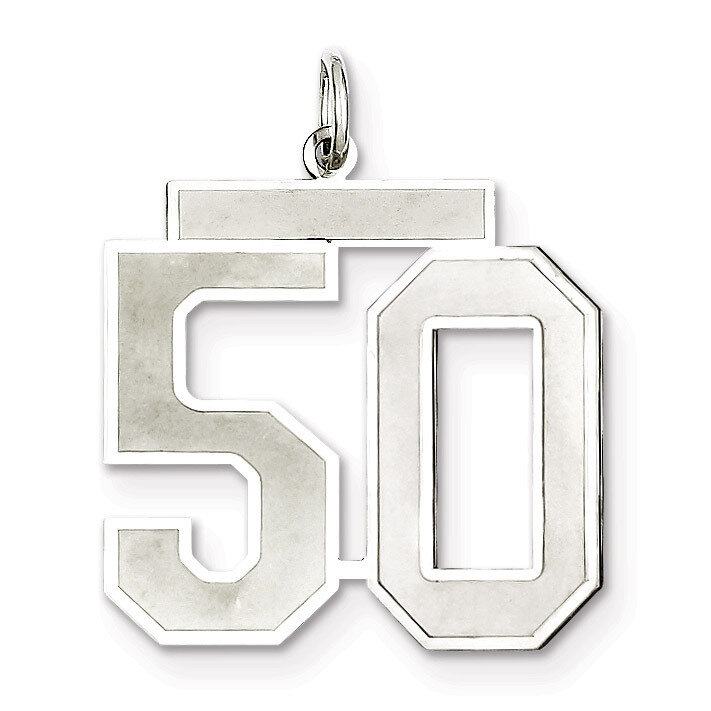 Pendant Number 50 Satin Sterling Silver Large QPP50, MPN: QPP50, 191101281891