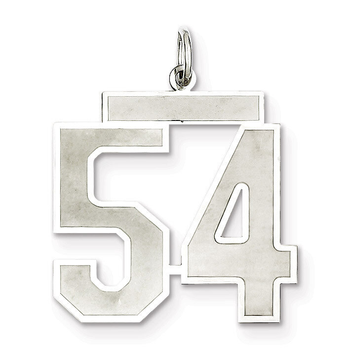 Pendant Number 54 Satin Sterling Silver Large QPP54, MPN: QPP54, 191101281938