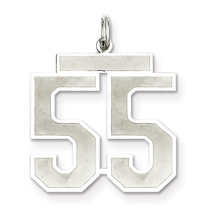 Pendant Number 55 Satin Sterling Silver Large QPP55, MPN: QPP55, 191101281945