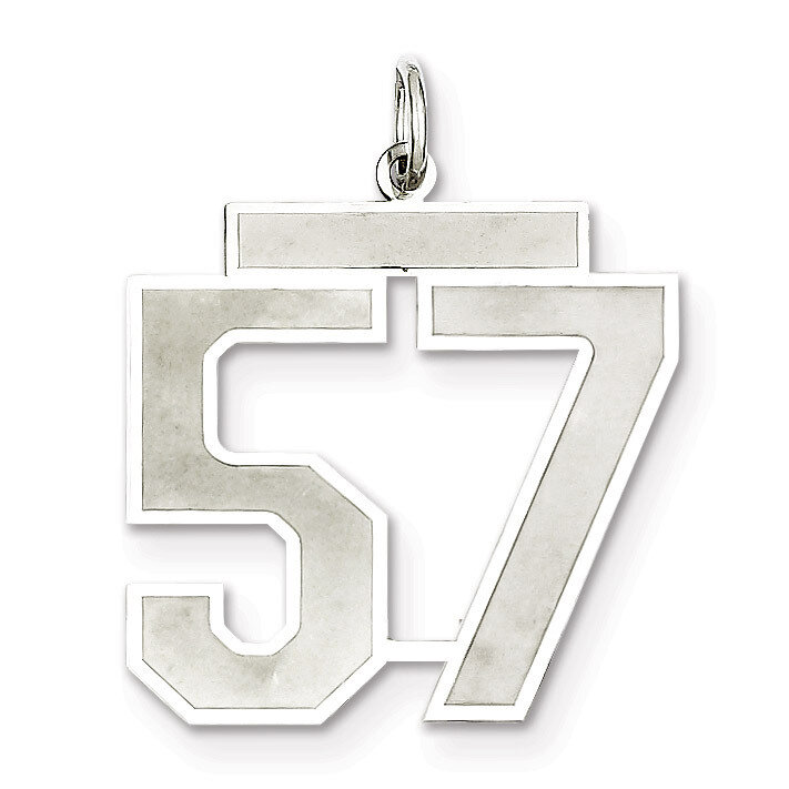 Pendant Number 57 Satin Sterling Silver Large QPP57, MPN: QPP57, 191101281969