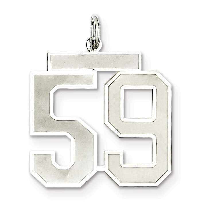 Pendant Number 59 Satin Sterling Silver Large QPP59, MPN: QPP59, 191101281983
