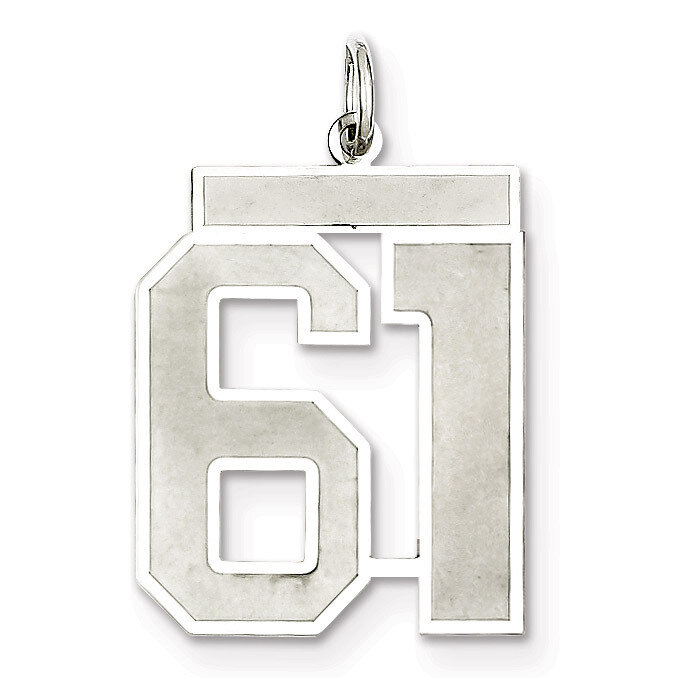 Pendant Number 61 Satin Sterling Silver Large QPP61, MPN: QPP61, 191101282003