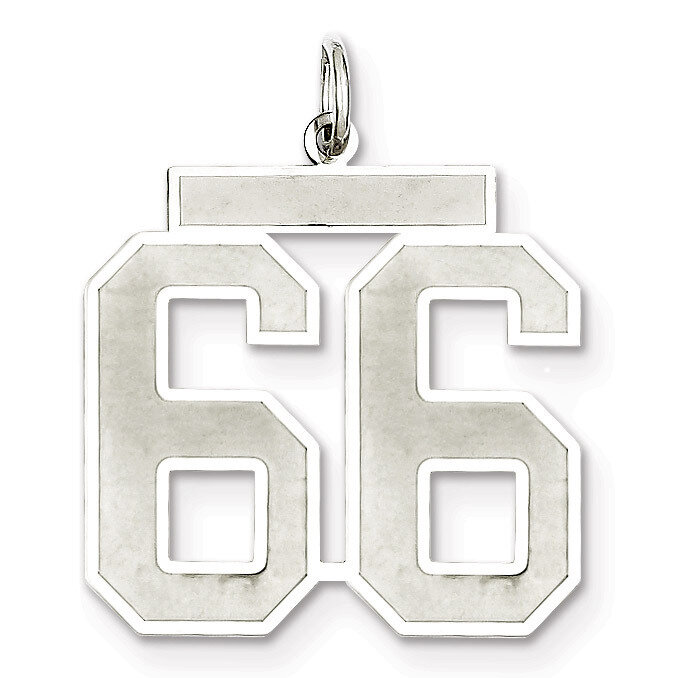 Pendant Number 66 Satin Sterling Silver Large QPP66, MPN: QPP66, 191101282058