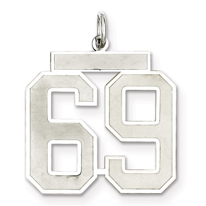 Pendant Number 69 Satin Sterling Silver Large QPP69, MPN: QPP69, 191101282089