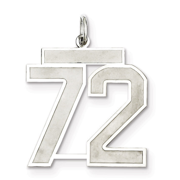 Pendant Number 72 Satin Sterling Silver Large QPP72, MPN: QPP72, 191101282119
