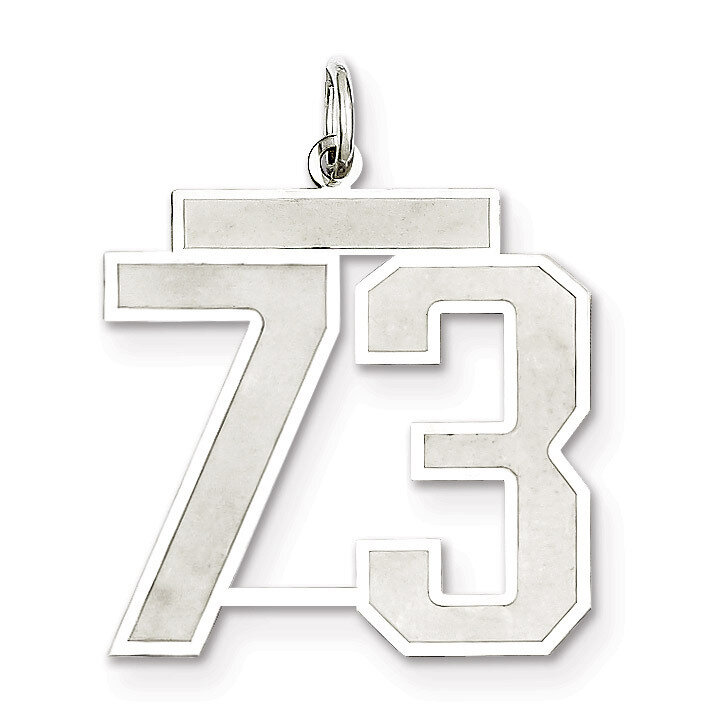 Pendant Number 73 Satin Sterling Silver Large QPP73, MPN: QPP73, 191101282126