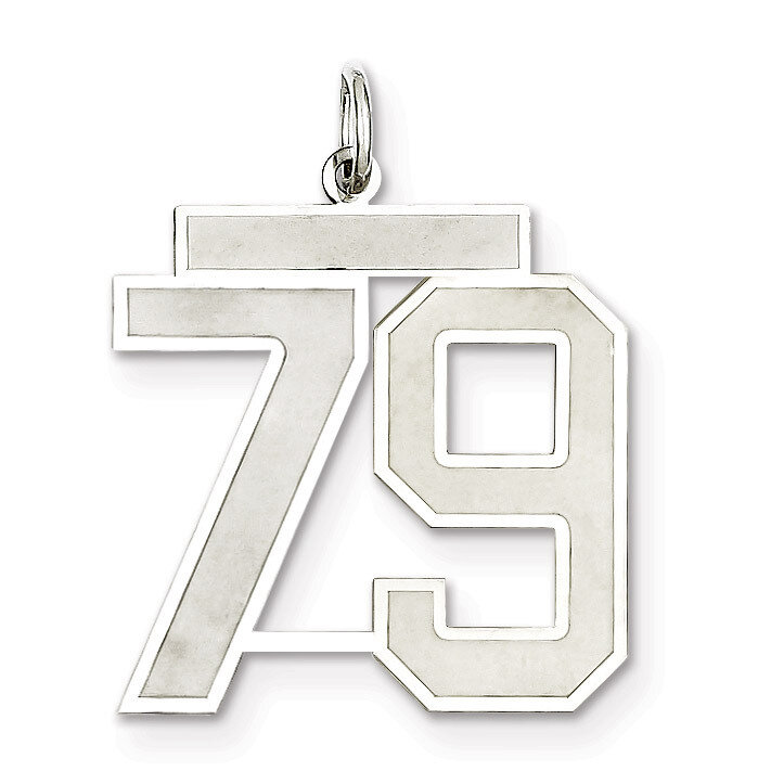 Pendant Number 79 Satin Sterling Silver Large QPP79, MPN: QPP79, 191101282188