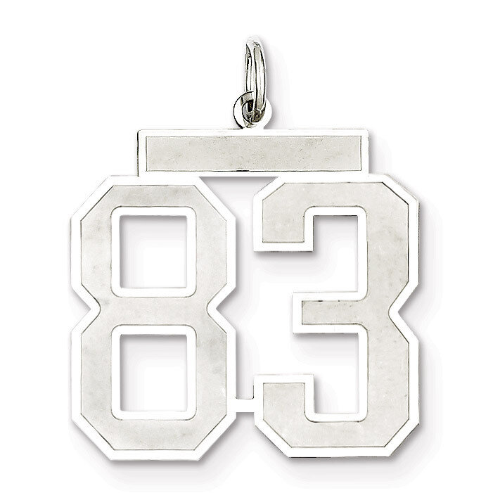 Pendant Number 83 Satin Sterling Silver Large QPP83, MPN: QPP83, 191101282225