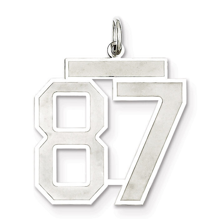 Pendant Number 87 Satin Sterling Silver Large QPP87, MPN: QPP87, 191101282263