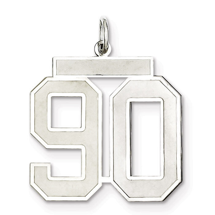 Pendant Number 90 Satin Sterling Silver Large QPP90, MPN: QPP90, 191101282294