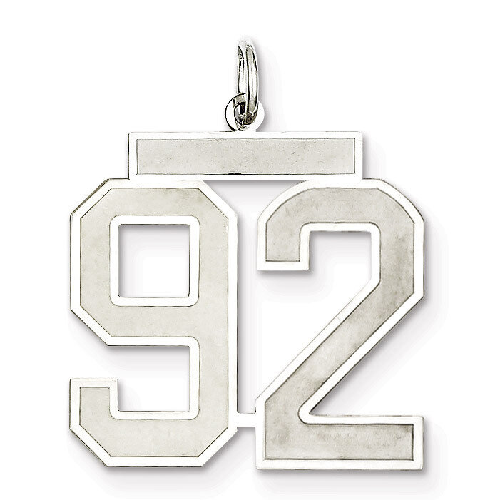 Pendant Number 92 Satin Sterling Silver Large QPP92, MPN: QPP92, 191101282317