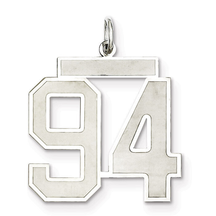 Pendant Number 94 Satin Sterling Silver Large QPP94, MPN: QPP94, 191101282331
