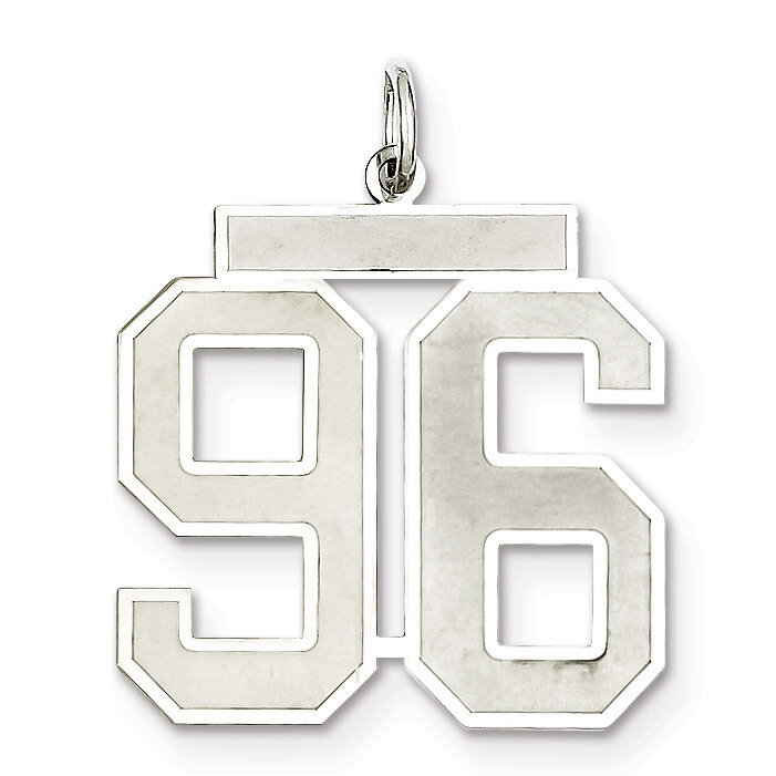 Pendant Number 96 Satin Sterling Silver Large QPP96, MPN: QPP96, 191101282355