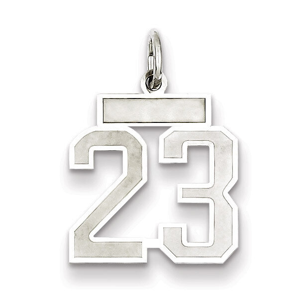 Charm Number 23 Satin Sterling Silver Small QPS23, MPN: QPS23, 191101282522