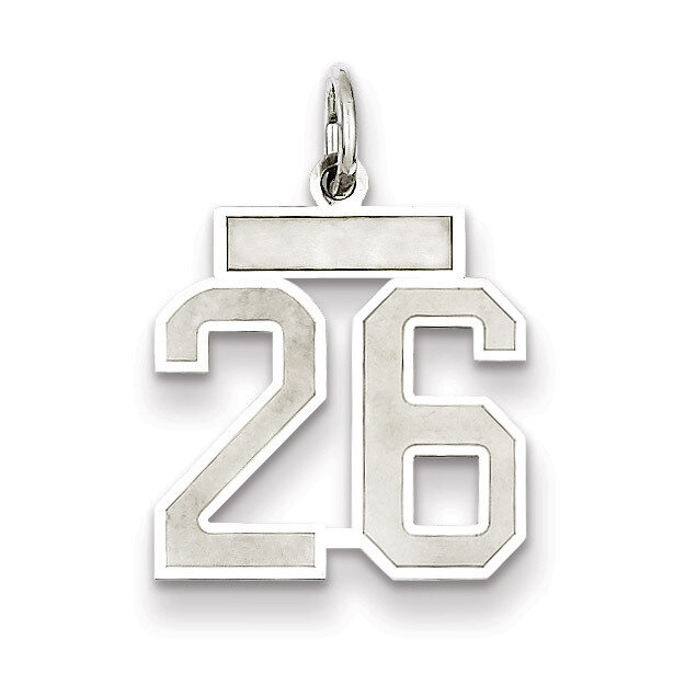 Charm Number 26 Satin Sterling Silver Small QPS26, MPN: QPS26, 191101282553