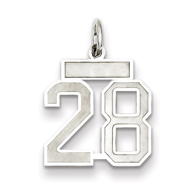 Charm Number 28 Satin Sterling Silver Small QPS28, MPN: QPS28, 191101282577