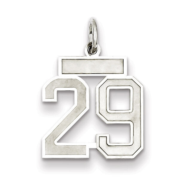 Charm Number 29 Satin Sterling Silver Small QPS29