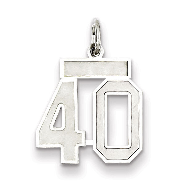 Charm Number 40 Satin Sterling Silver Small QPS40, MPN: QPS40, 191101282690