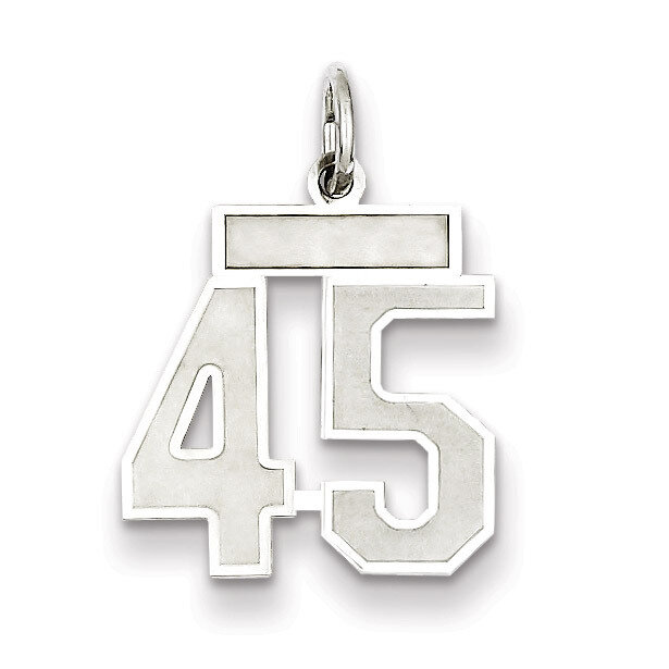 Charm Number 45 Satin Sterling Silver Small QPS45, MPN: QPS45, 191101282744