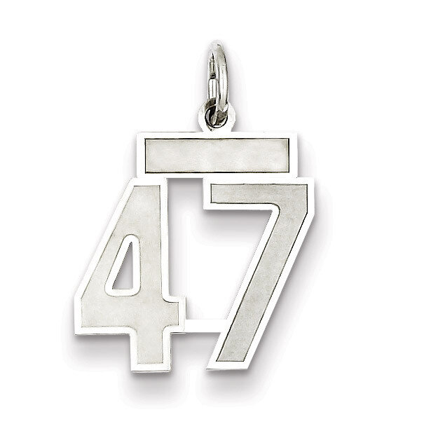 Charm Number 47 Satin Sterling Silver Small QPS47, MPN: QPS47, 191101282768