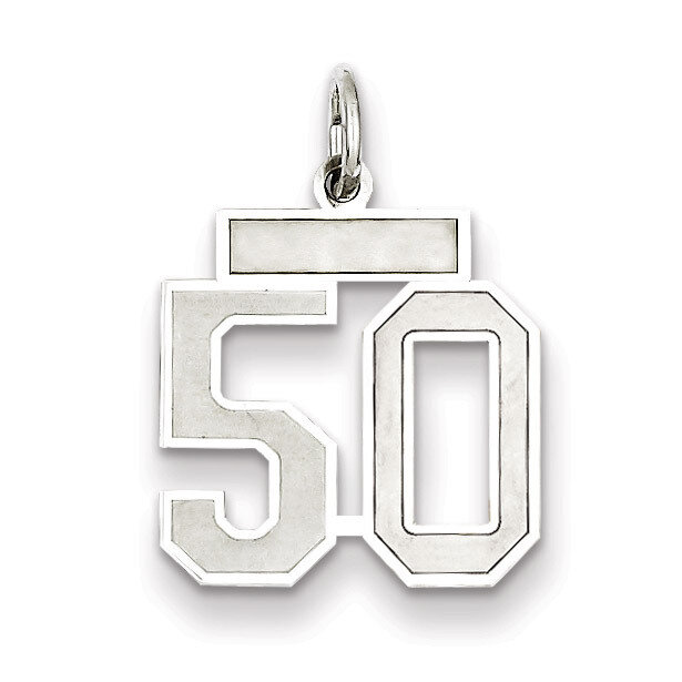 Charm Number 50 Satin Sterling Silver Small QPS50, MPN: QPS50, 191101282799