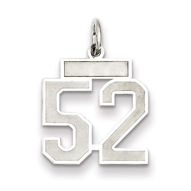 Charm Number 52 Satin Sterling Silver Small QPS52, MPN: QPS52, 191101282805