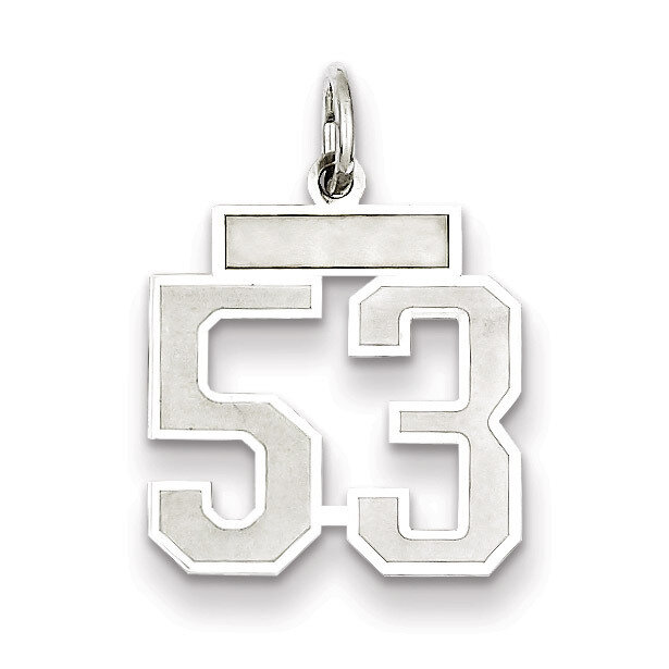 Charm Number 53 Satin Sterling Silver Small QPS53