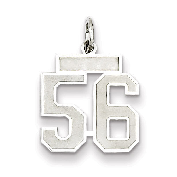 Charm Number 56 Satin Sterling Silver Small QPS56, MPN: QPS56, 191101282843
