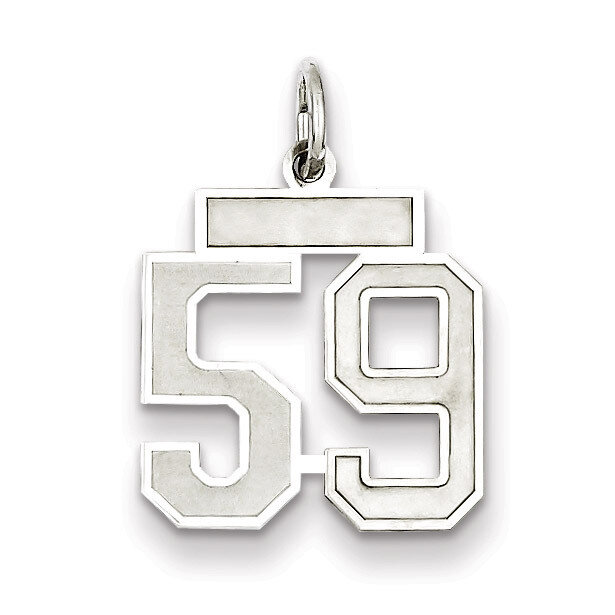 Charm Number 59 Satin Sterling Silver Small QPS59
