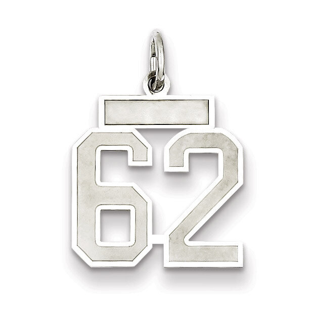 Charm Number 62 Satin Sterling Silver Small QPS62, MPN: QPS62, 191101282904