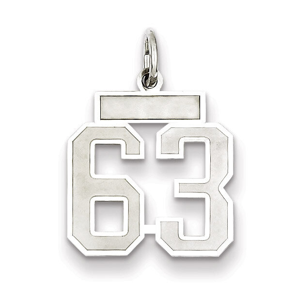 Charm Number 63 Satin Sterling Silver Small QPS63, MPN: QPS63, 191101282911