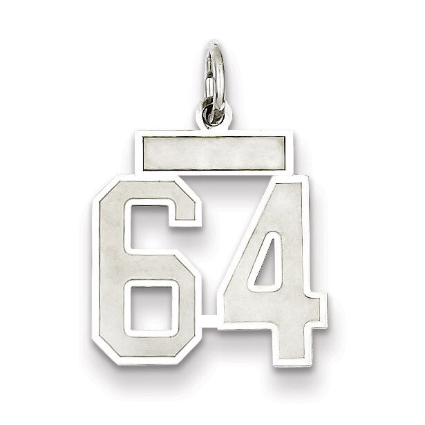 Charm Number 64 Satin Sterling Silver Small QPS64, MPN: QPS64, 191101282928