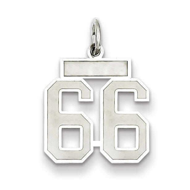 Charm Number 66 Satin Sterling Silver Small QPS66, MPN: QPS66, 191101282942