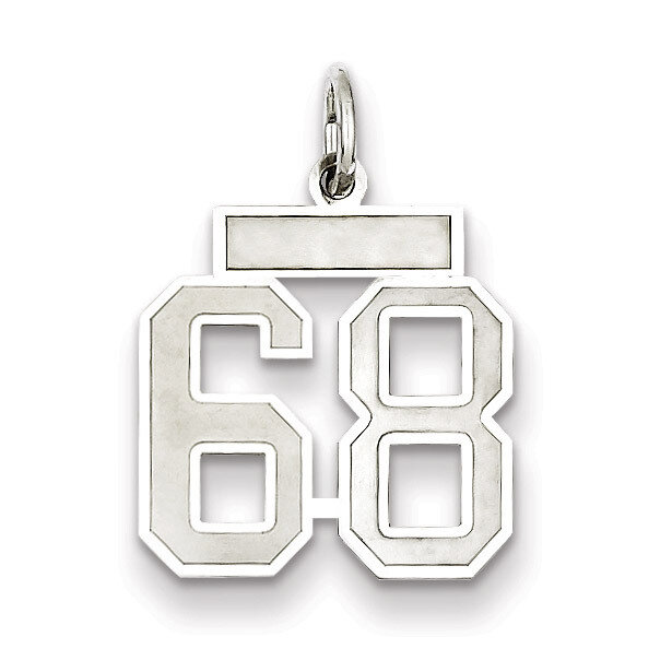 Charm Number 68 Satin Sterling Silver Small QPS68, MPN: QPS68, 191101282966