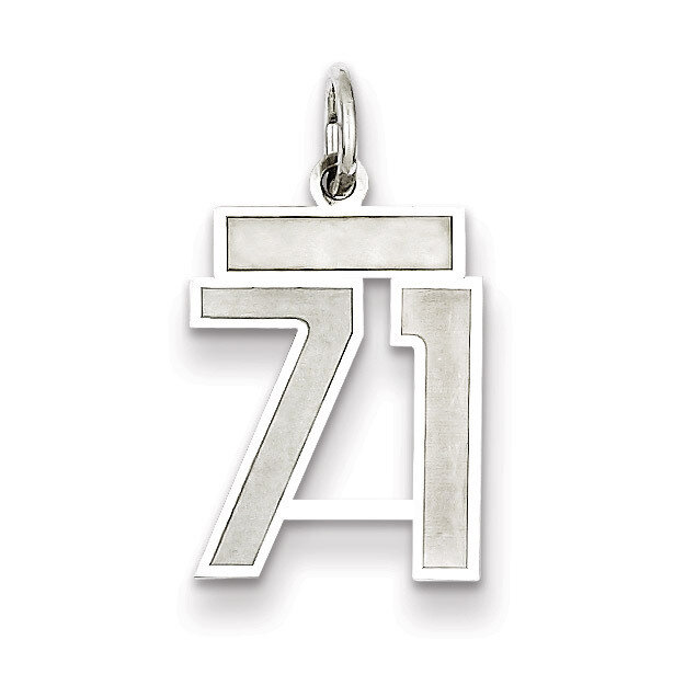 Charm Number 71 Satin Sterling Silver Small QPS71, MPN: QPS71, 191101282997