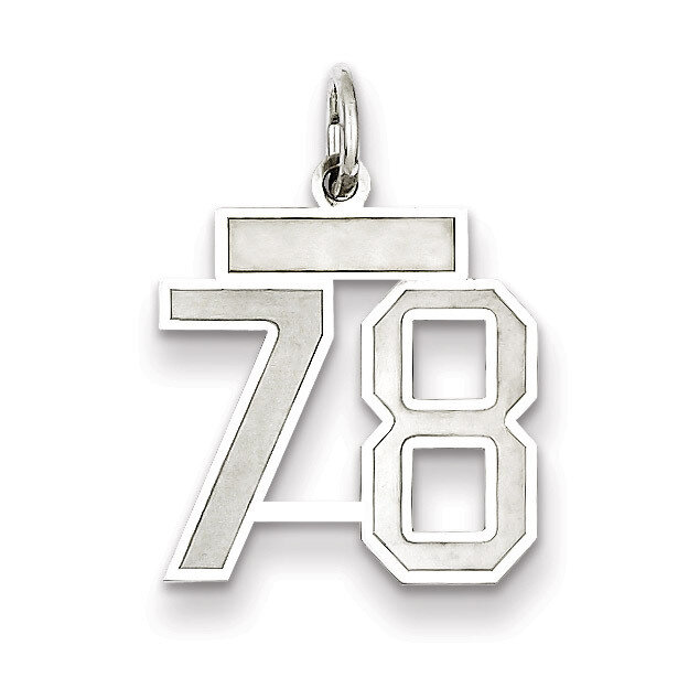 Charm Number 78 Satin Sterling Silver Small QPS78, MPN: QPS78, 191101283062