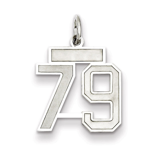 Charm Number 79 Satin Sterling Silver Small QPS79, MPN: QPS79, 191101283079
