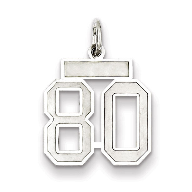 Charm Number 80 Satin Sterling Silver Small QPS80, MPN: QPS80, 191101283086