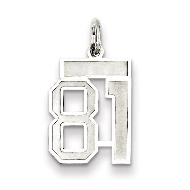 Charm Number 81 Satin Sterling Silver Small QPS81, MPN: QPS81, 191101283093