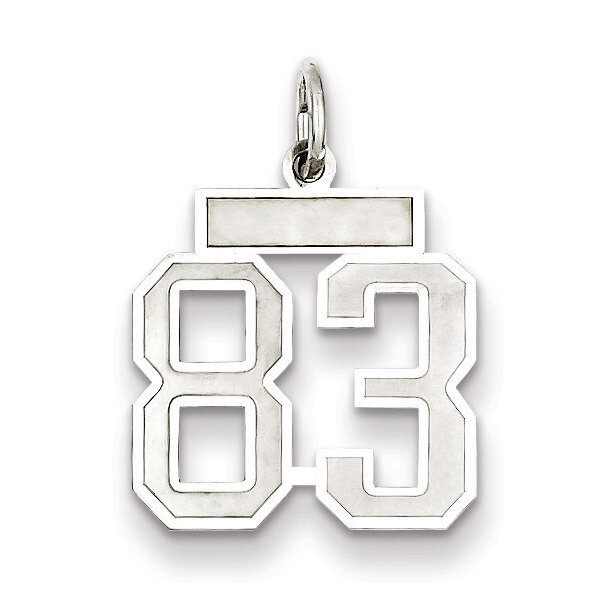 Charm Number 83 Satin Sterling Silver Small QPS83, MPN: QPS83, 191101283116